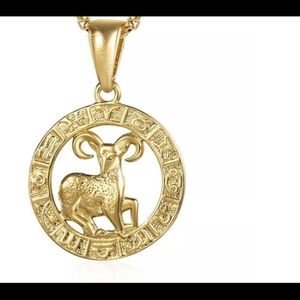 Aries Zodiac Sign Gold Filled 18” Chain Ne…